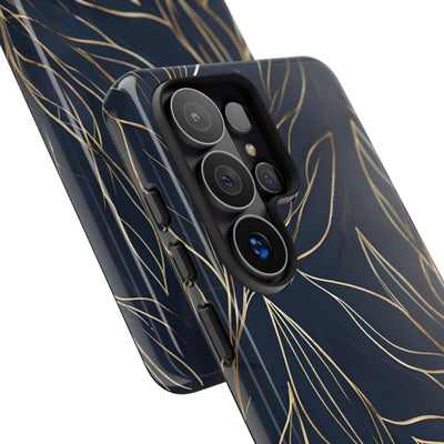Gilded Navy Foliage · Tough Etui na telefon dla Samsung