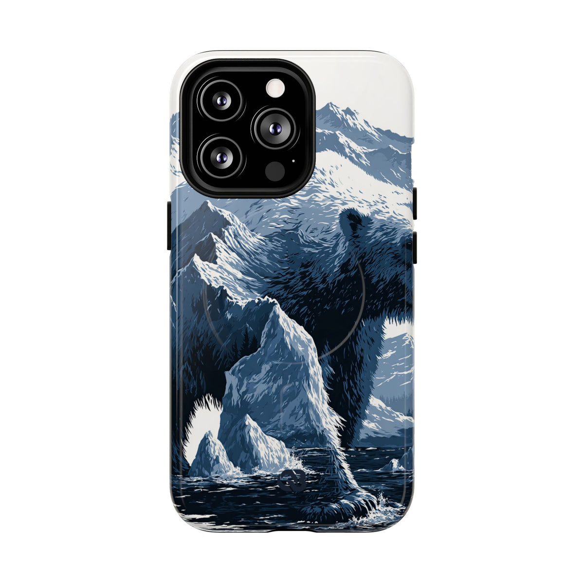 Fjord Summit Bear · Tough 2.0 Magnetic Phone Case for iPhone · Blue