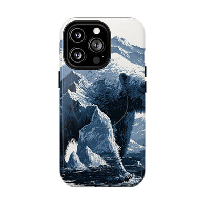 Fjord Summit Bear · Tough 2.0 Magnetic Phone Case for iPhone · Blue