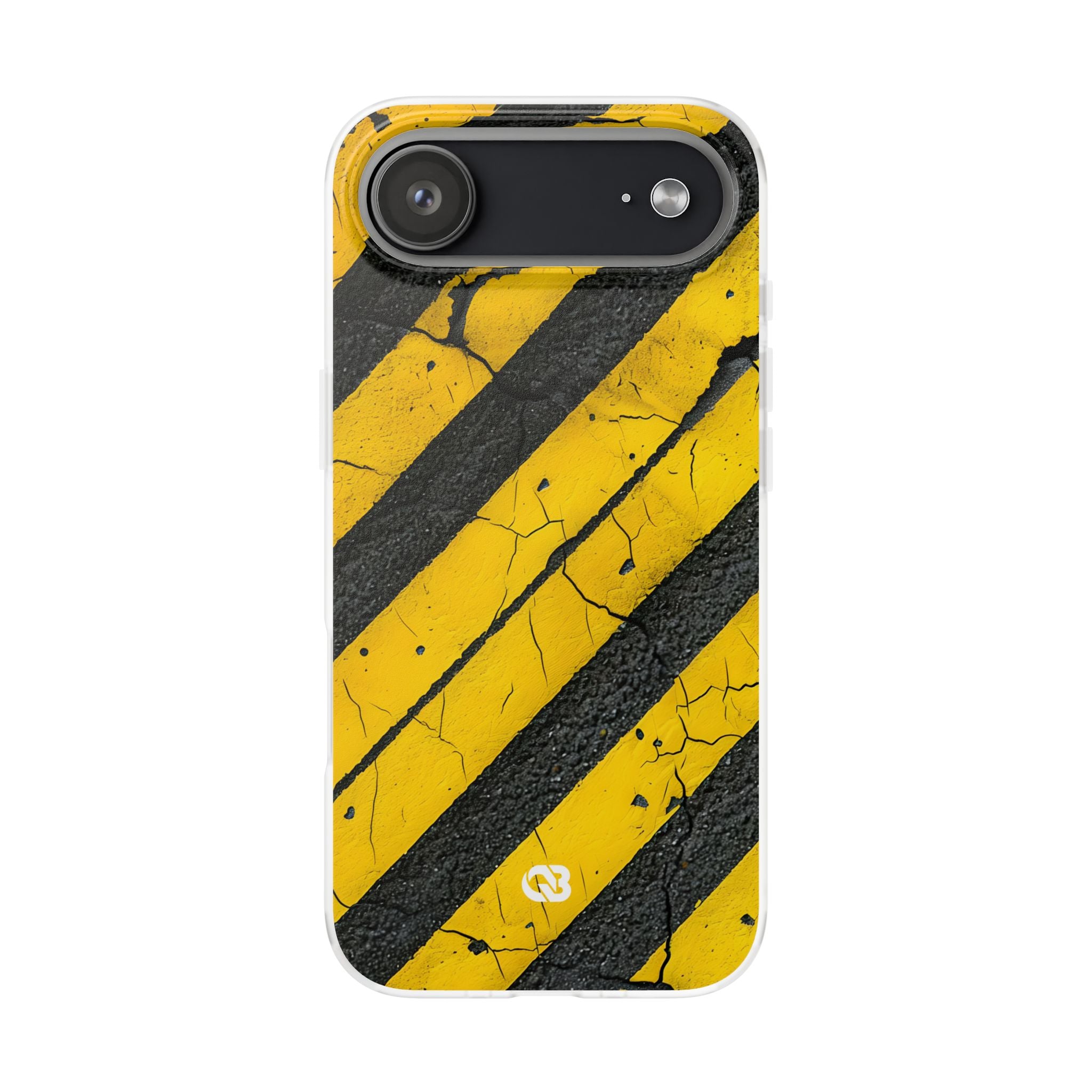 Cracked Hazard Stripes · Soft Phone Case for iPhone