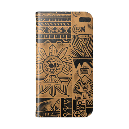 Hemelse Gezichten Bruin - iPhone 15 Pro Case - Portemonnee