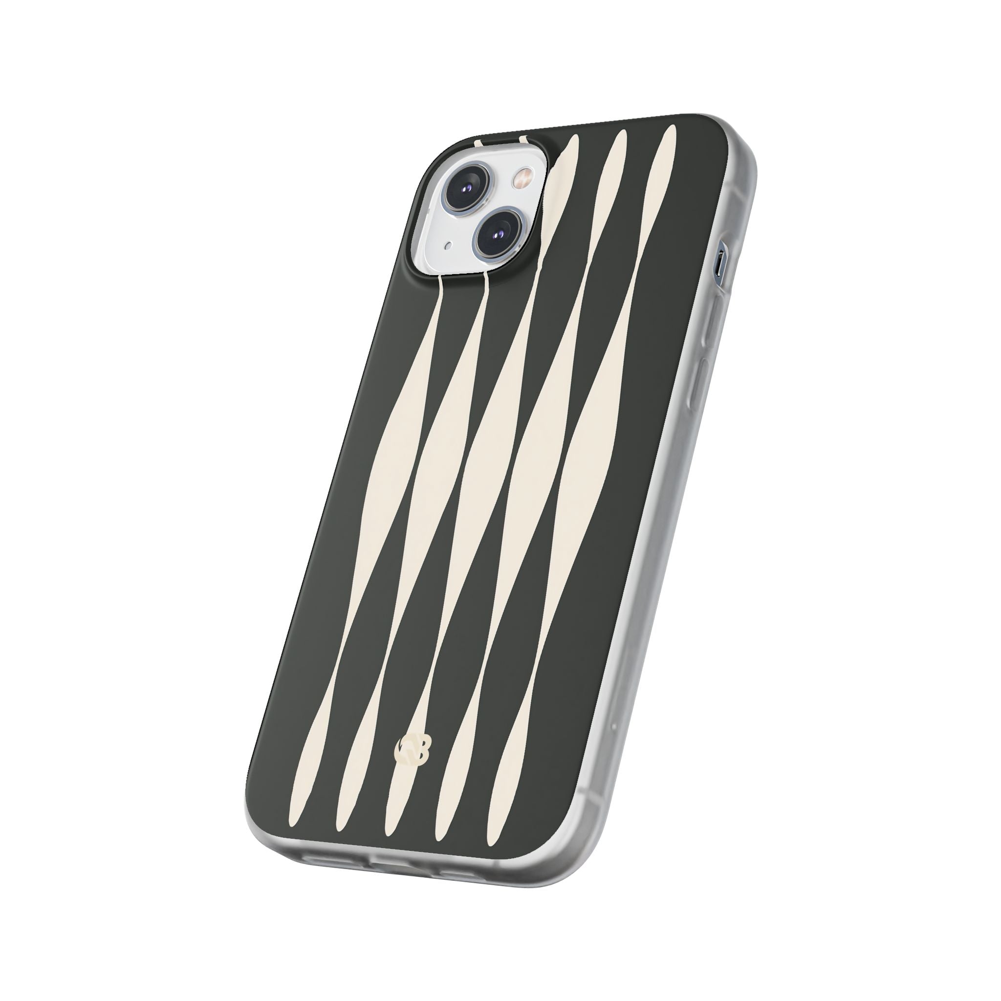 Black Lite Phone Case for iPhone - Ivory Spindle Grid
