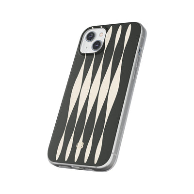 Black Lite Phone Case for iPhone - Ivory Spindle Grid