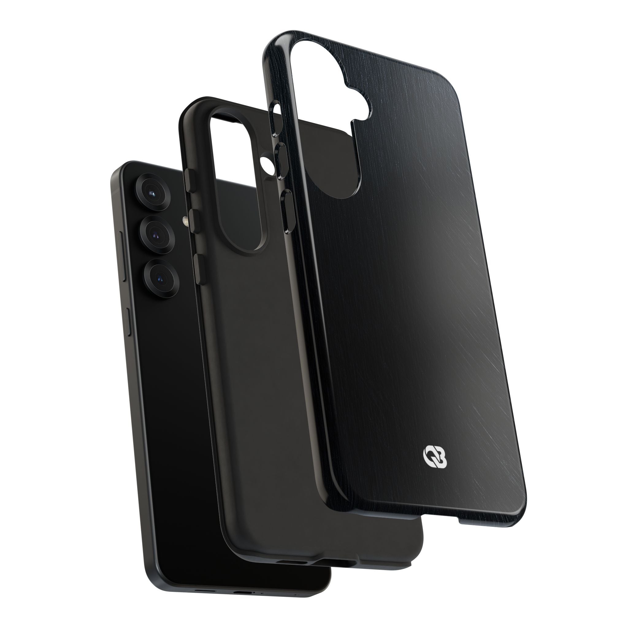Black Tough Phone Case for Samsung - Midnight Brushed Grain