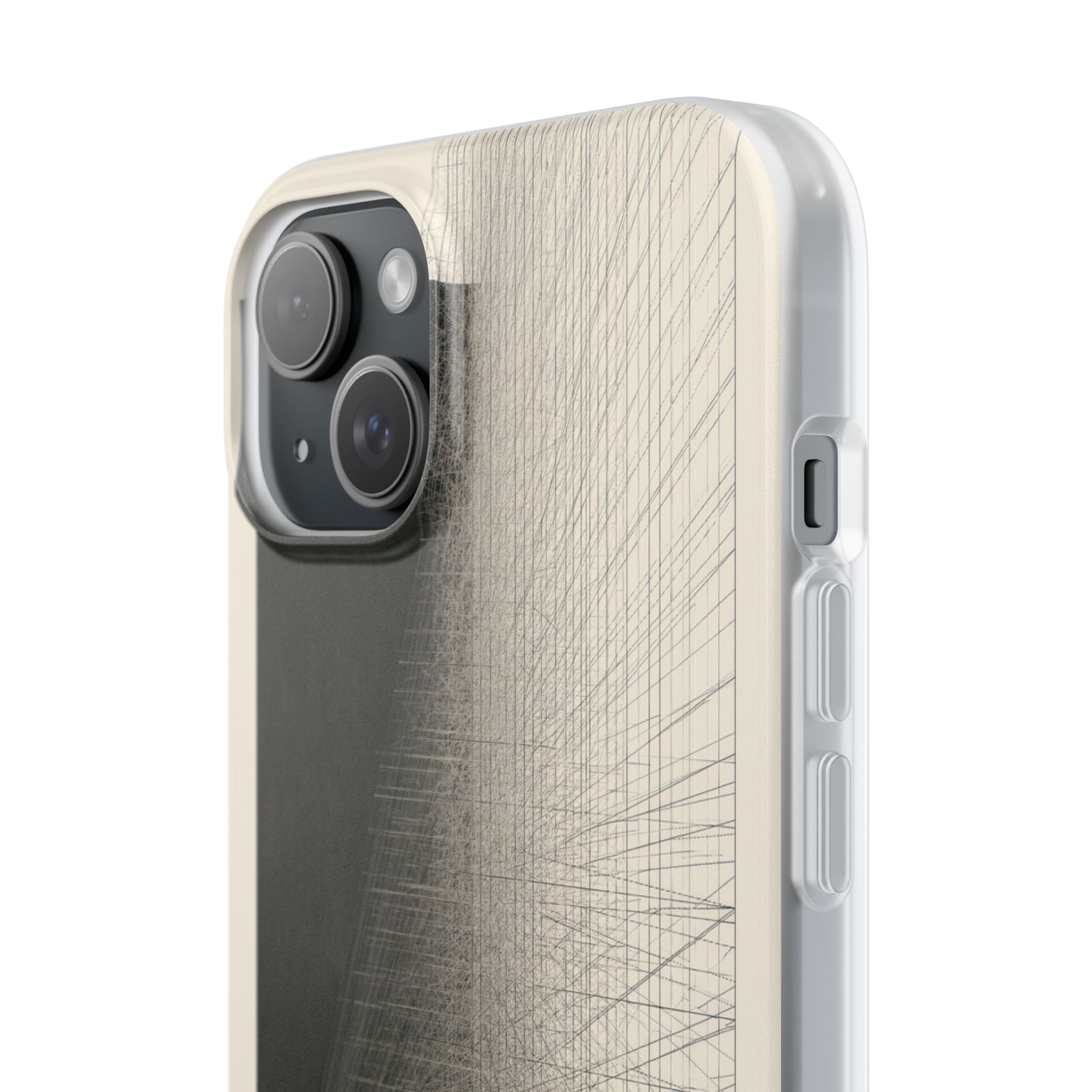 Beige Lite Phone Case for iPhone - Brutalist Graphite Grid