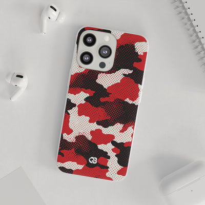 Crimson Halftone Camo · Lite Phone Case for iPhone ·  Red