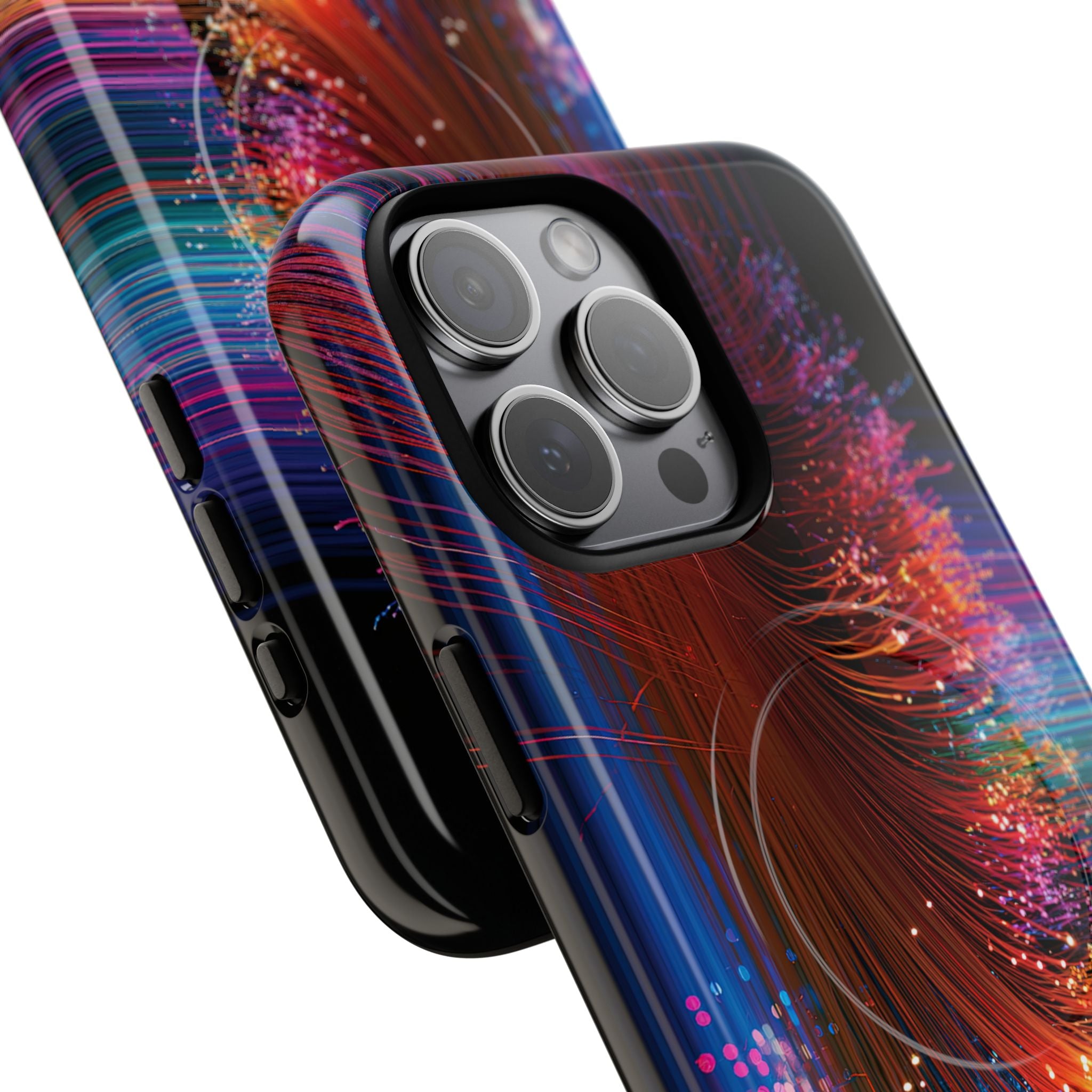 Black Tough 2.0 Magsafe Phone Case for iPhone - Cyber Optic Streak