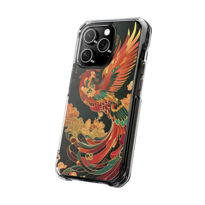 Imperial Phoenix Ascent · Clear Impact Magnetic Phone Case for iPhone · Red