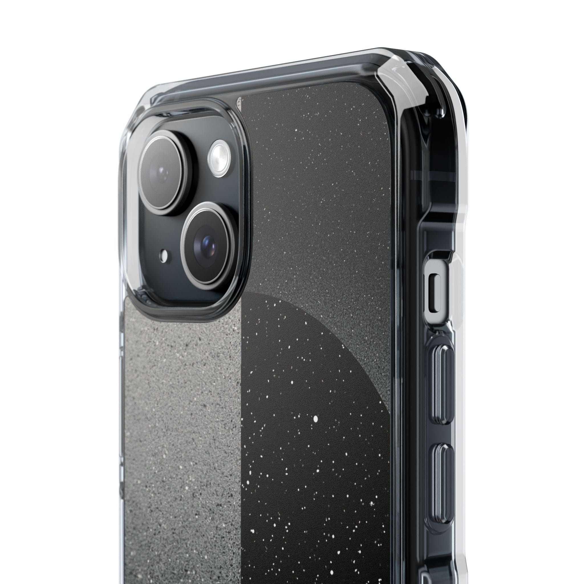 Black Impact MagSafe Phone Case for iPhone - Lunar Static Orbit