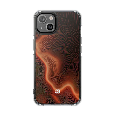 Caldera Ridge · Clear Impact Magnetic Phone Case for iPhone · Orange