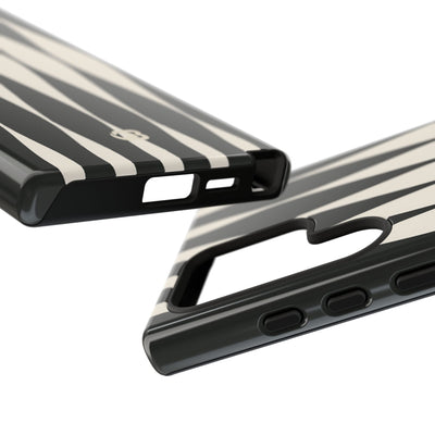 Black Tough Phone Case for Samsung - Ivory Spindle Grid