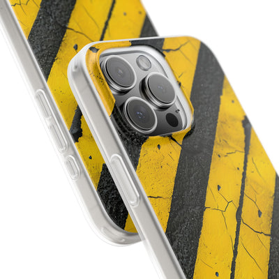 Cracked Hazard Stripes · Soft Phone Case for iPhone
