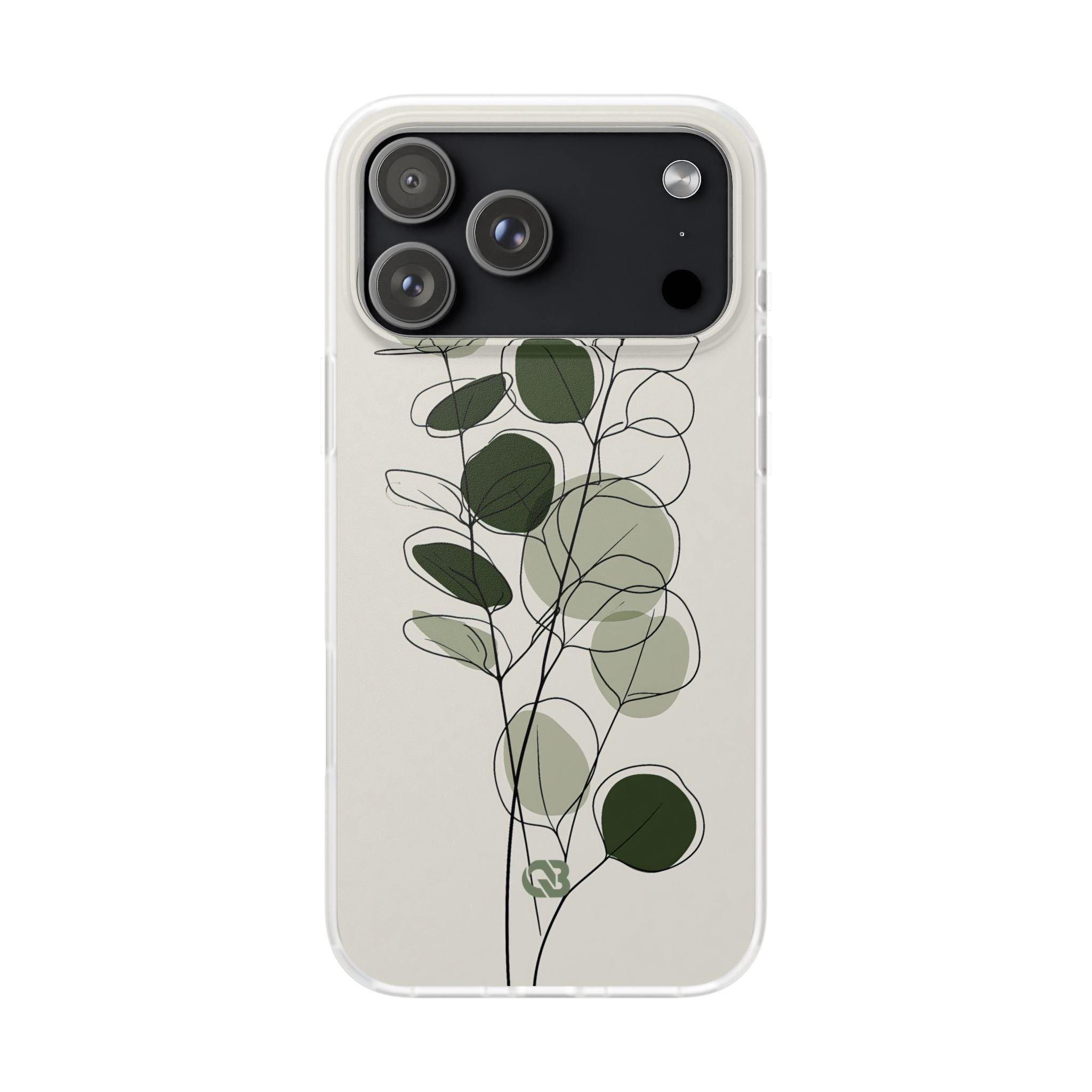 Green Lite Phone Case for iPhone - Muted Eucalyptus Sketch