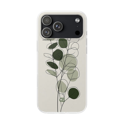 Green Lite Phone Case for iPhone - Muted Eucalyptus Sketch