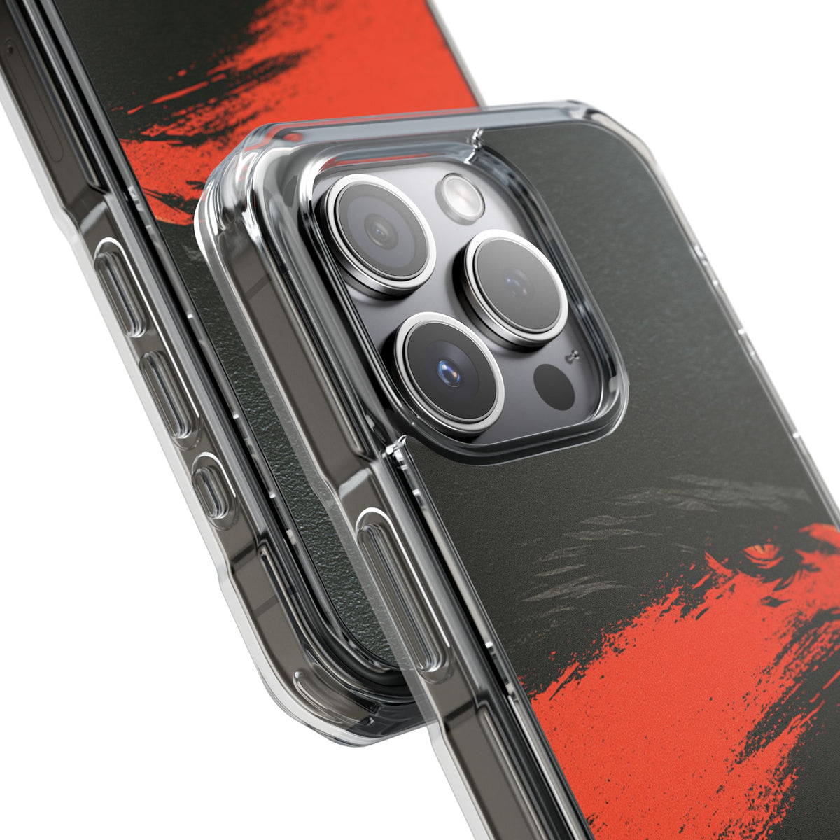 Crimson Raptor Noir · Clear Impact Magnetic Phone Case for iPhone ·  Black