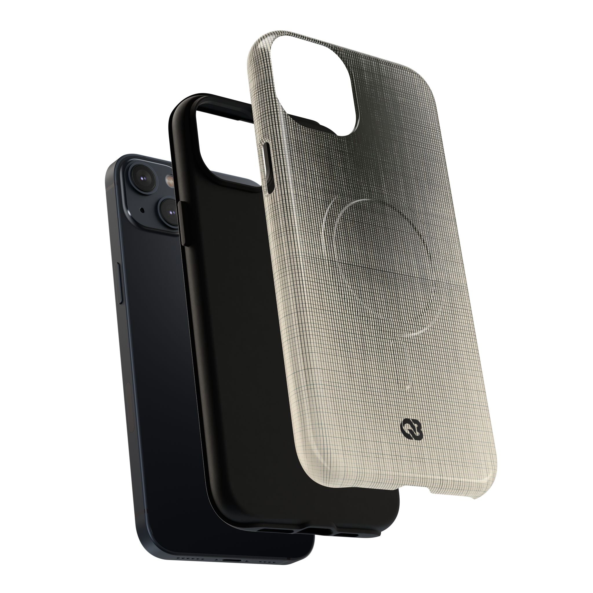 Beige Tough 2.0 Magsafe Phone Case for iPhone - Carbon Screen Grid