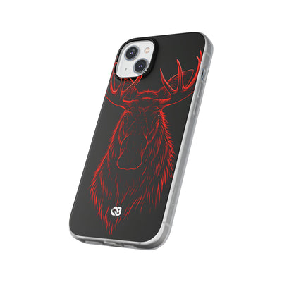 Nordic Moose Contour · Lite Phone Case for iPhone ·  Red
