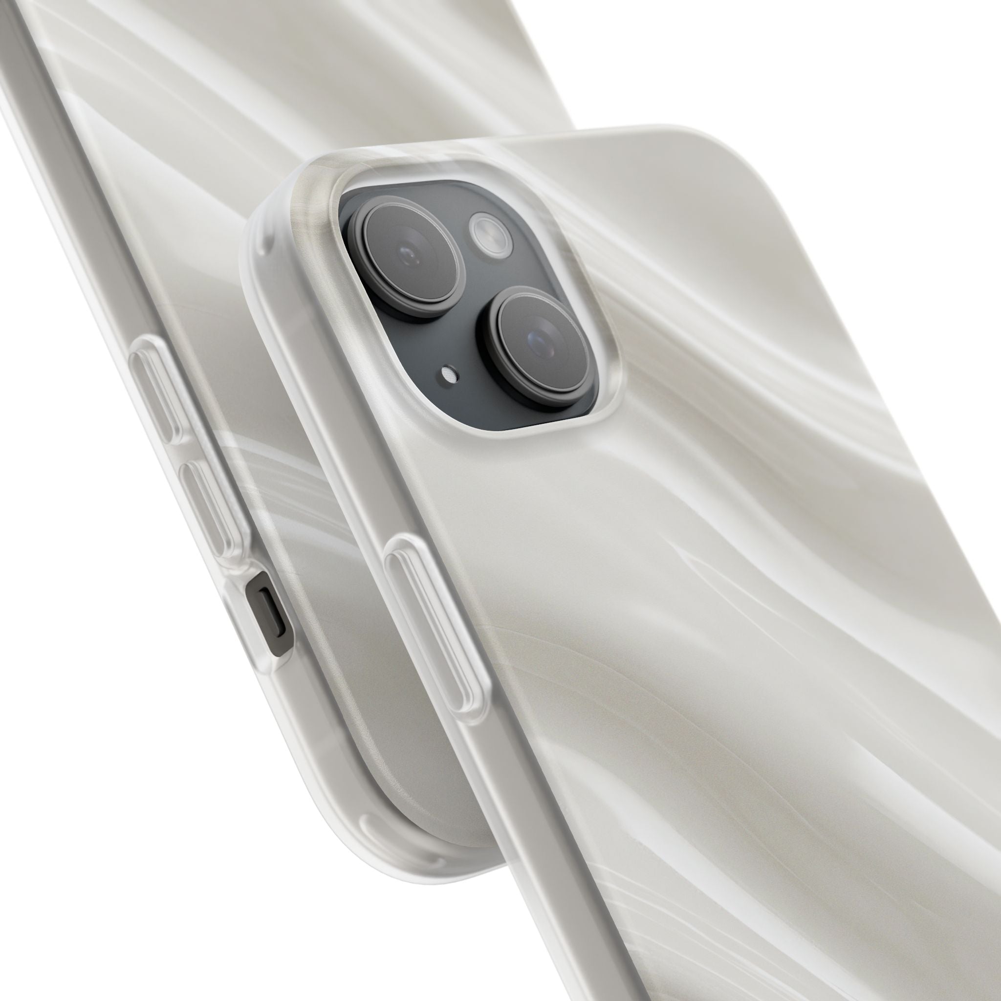 White Lite Phone Case for iPhone - Polished Ivory Wave