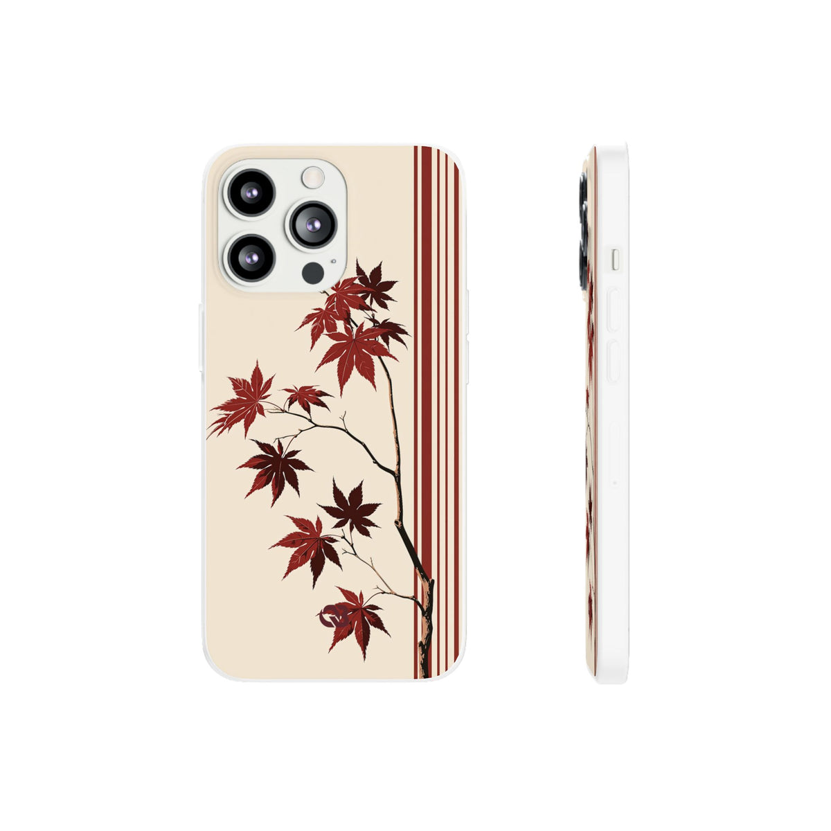 Crimson Maple Branch · Lite Phone Case for iPhone ·  Beige