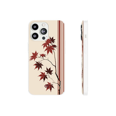 Crimson Maple Branch · Lite Phone Case for iPhone ·  Beige
