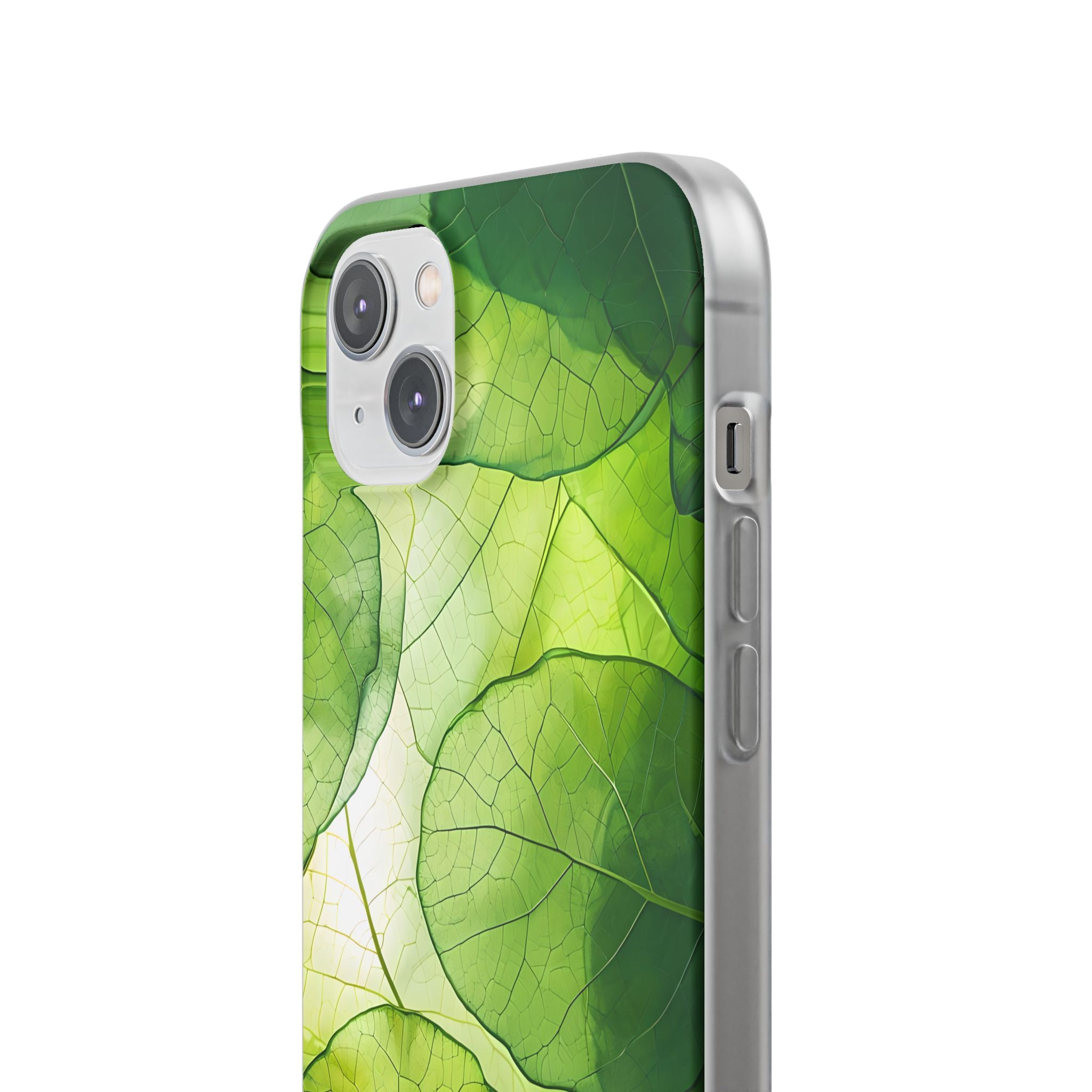 Emerald Leaf Veins · Soft Phone Case for iPhone