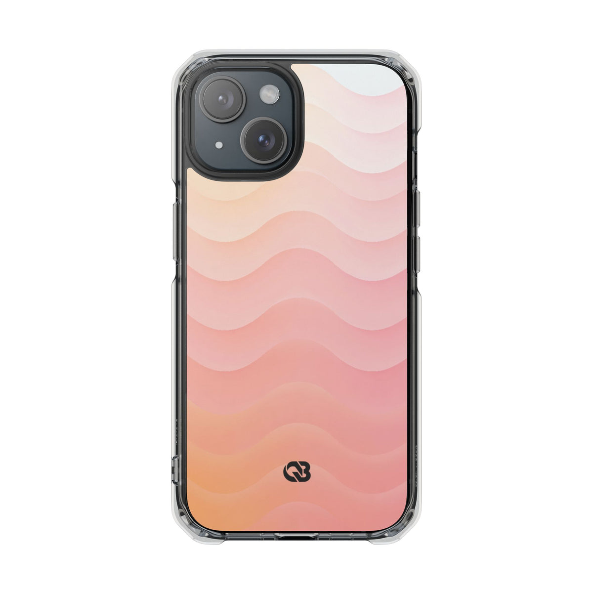 Blush Horizon Waves · Clear Impact Magnetic Phone Case for iPhone · Pink