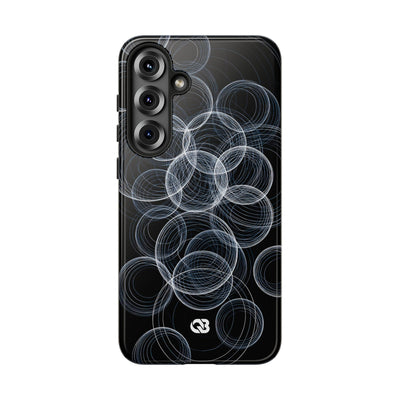 Black Tough Phone Case for Samsung - Frosted Ring Matrix