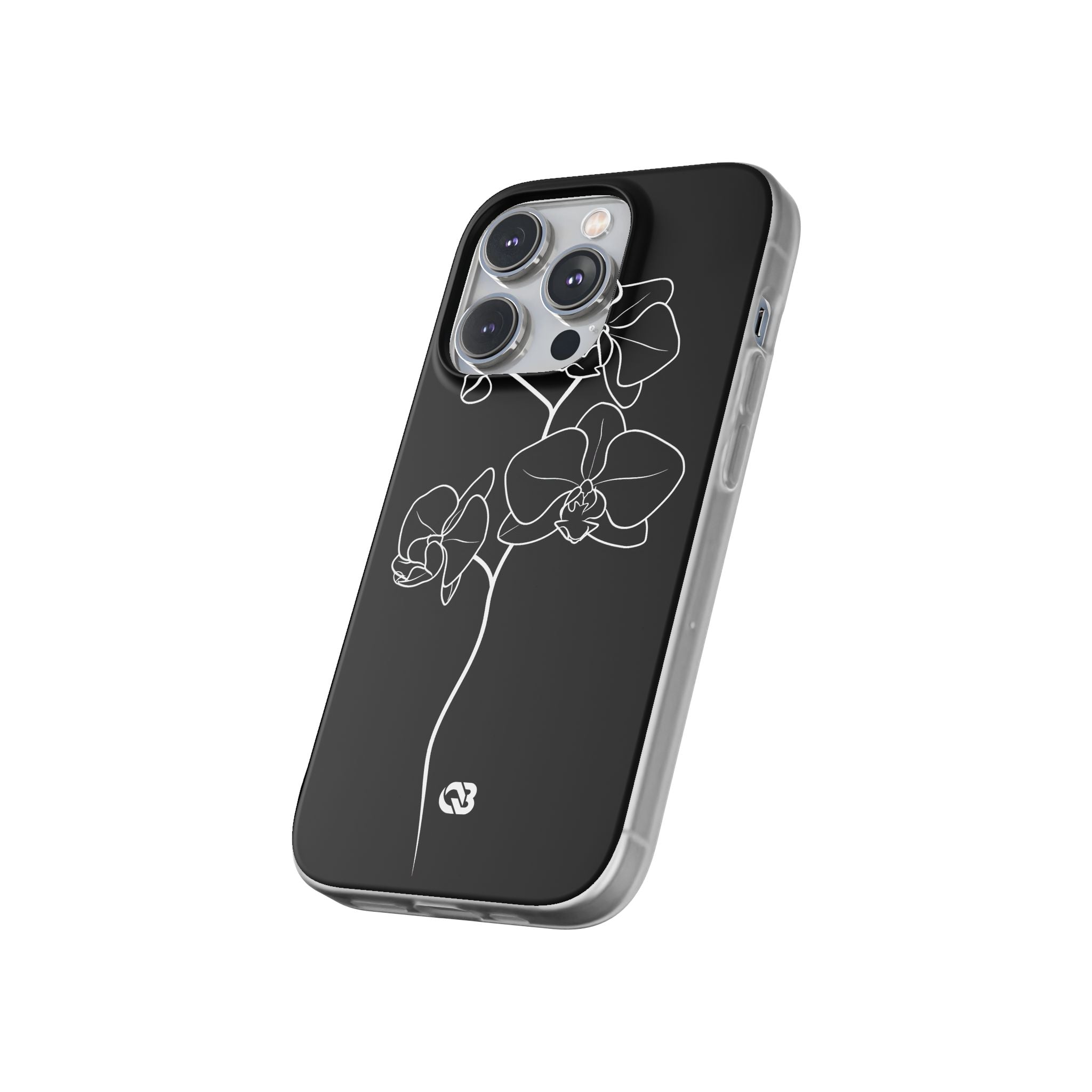 Black Lite Phone Case for iPhone - Noir Alabaster Orchid
