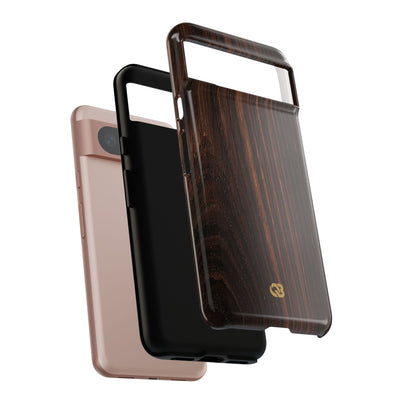 Brown Tough Phone Case for Google Pixel - Burnished Mahogany Grain