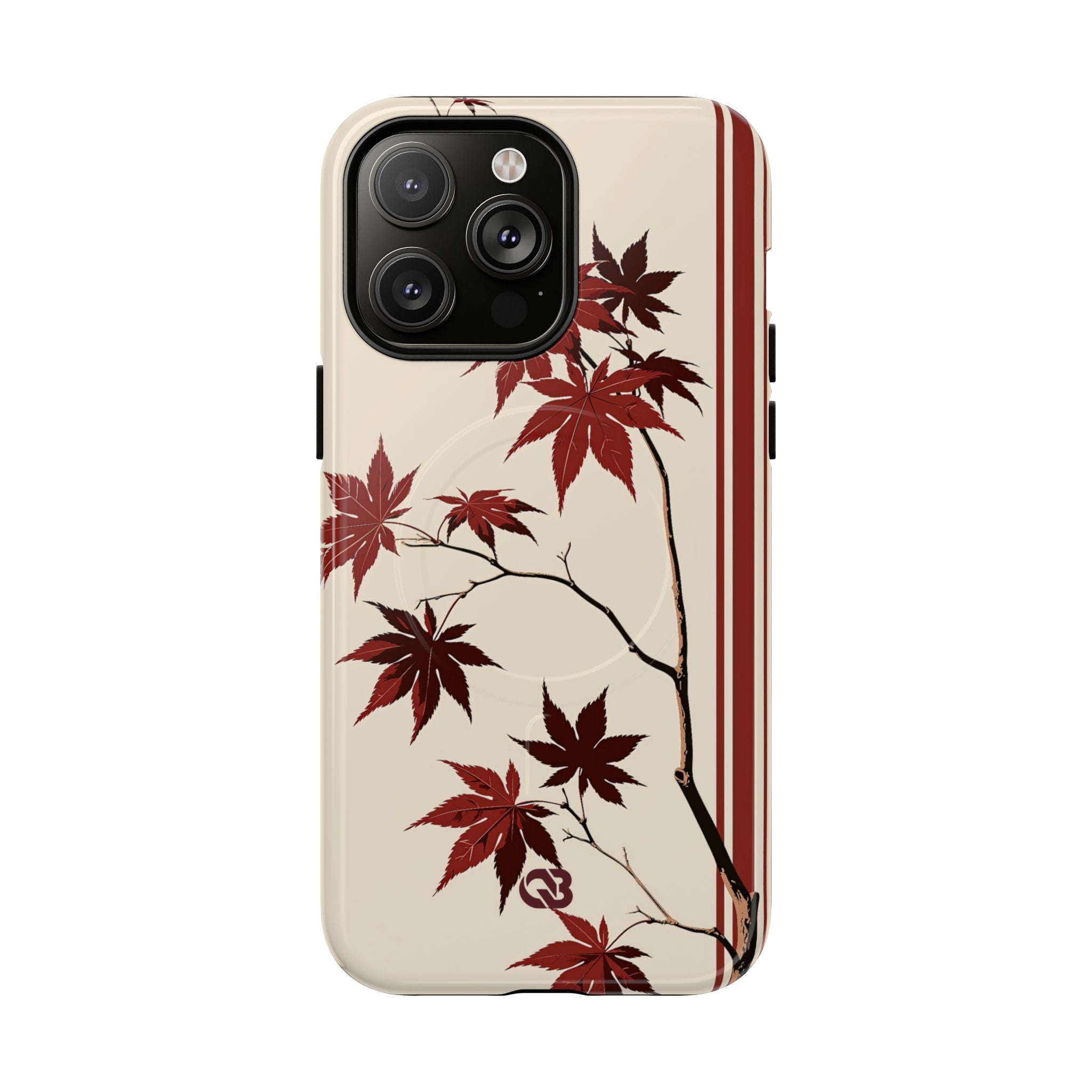 Red Tough 2.0 Magsafe Phone Case for iPhone - Crimson Momiji Stripe