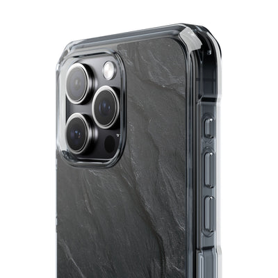 Dark Slate Strata · Clear Impact Magnetic Phone Case for iPhone ·  Black