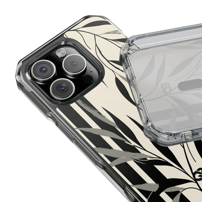 Beige Impact MagSafe Phone Case for iPhone - Soot Leaf Sketch