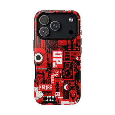 Neo Mecha Collage · Tough 2.0 Magnetic Phone Case for iPhone · Red