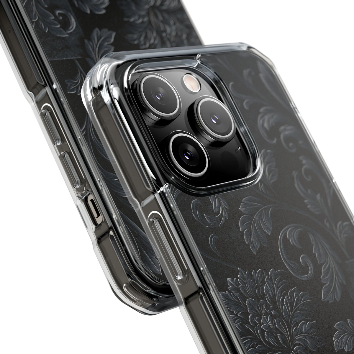 Obsidian Damask · Clear Impact Magnetic Phone Case for iPhone ·  Black