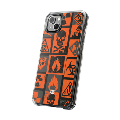 Urban Hazard · Clear Impact Magnetic Phone Case for iPhone · Orange