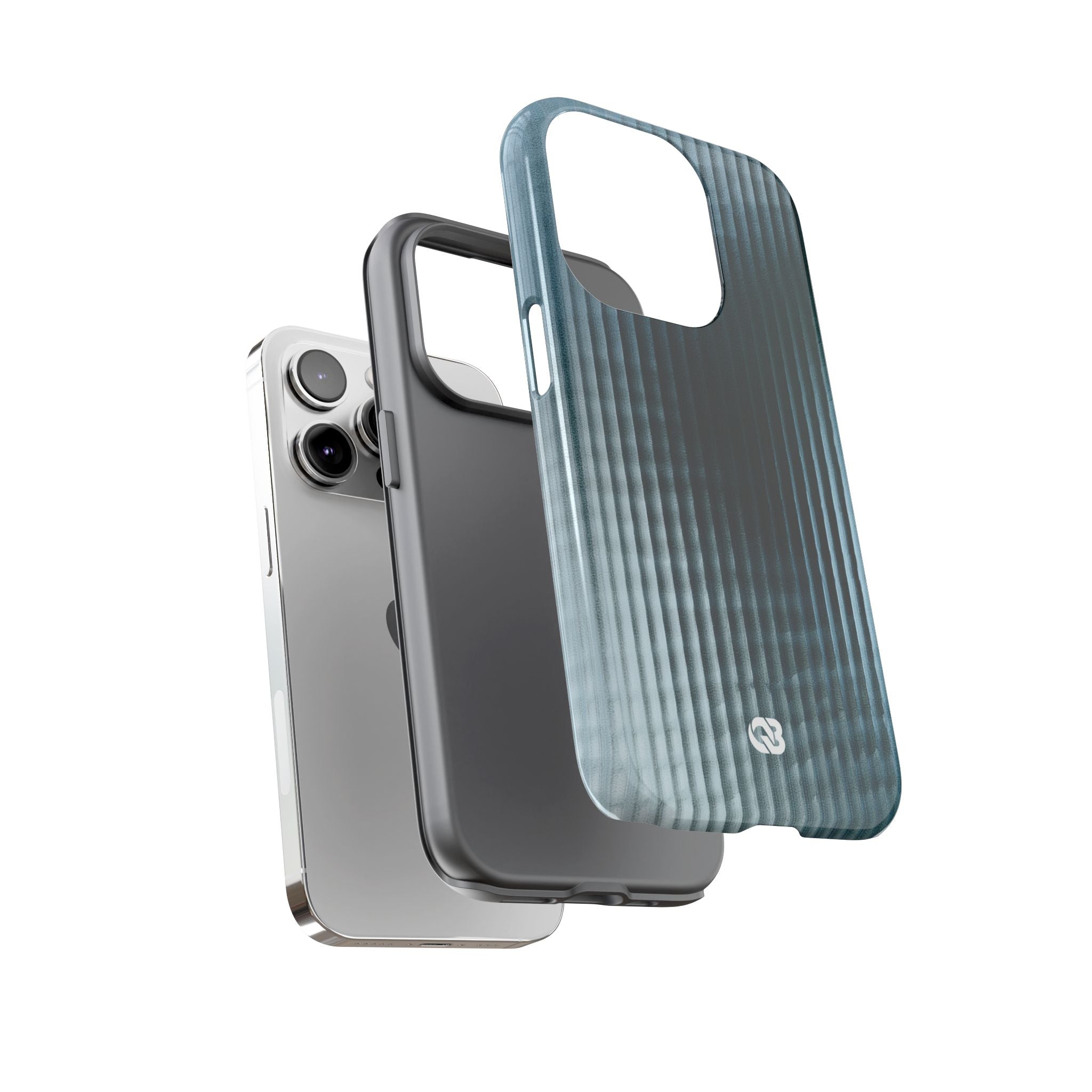 Blue Tough Phone Case for iPhone - Glacial Reeded Glass