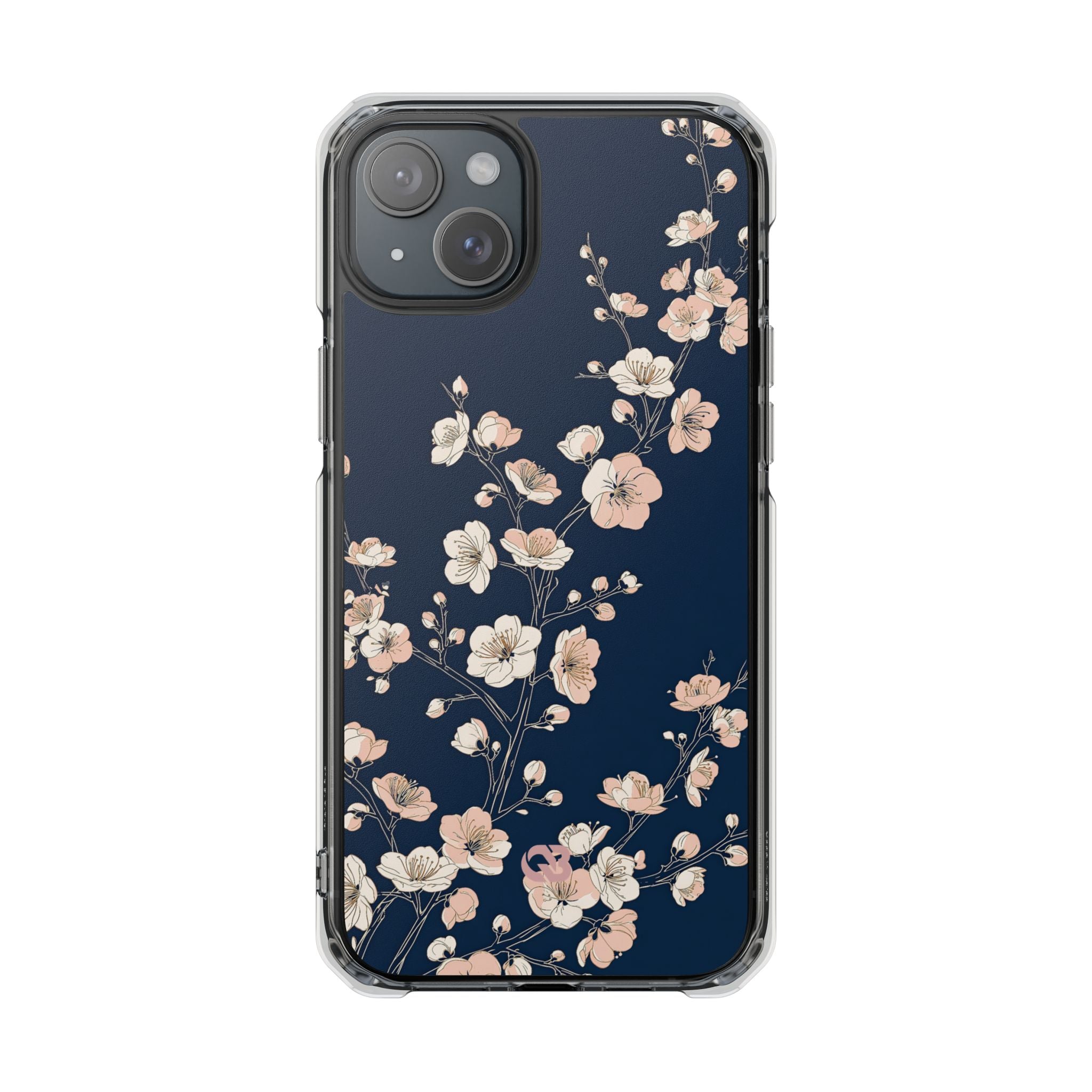 Blue Impact MagSafe Phone Case for iPhone - Midnight Peach Sakura