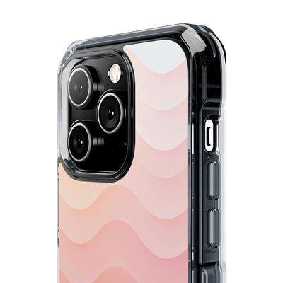 Blush Horizon Waves · Clear Impact Magnetic Phone Case for iPhone · Pink