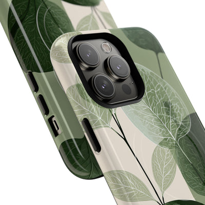 Green Tough 2.0 Magsafe Phone Case for iPhone - Sage Leaf Skeletals