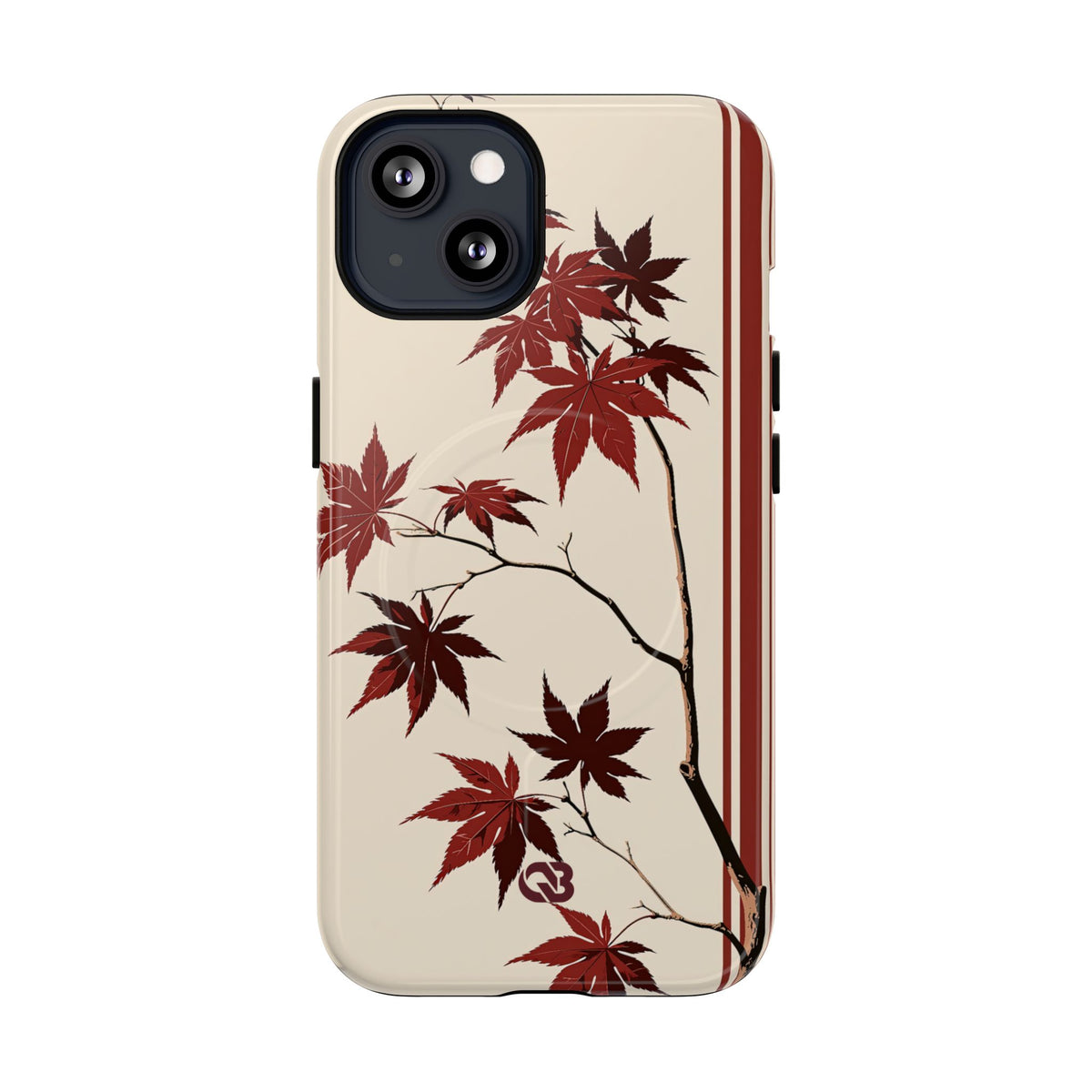 Crimson Maple Branch · Tough 2.0 Magnetic Phone Case for iPhone · Beige
