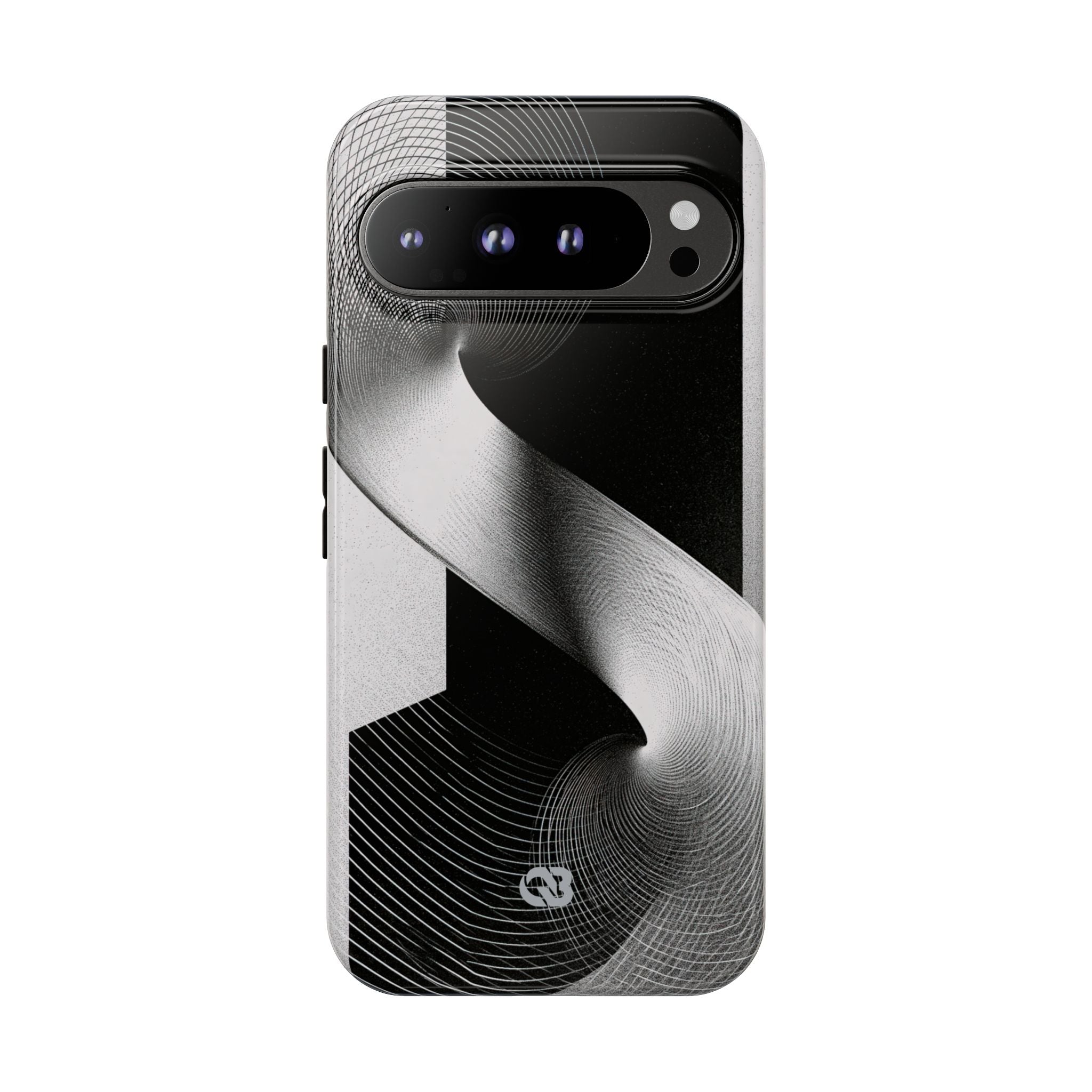 Grey Tough Phone Case for Google Pixel - Obsidian Moiré Wave