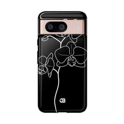 Black Tough Phone Case for Google Pixel - Noir Alabaster Orchid