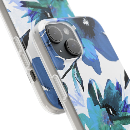 Blue Blossom Radiance iPhone 15 Case - Soft