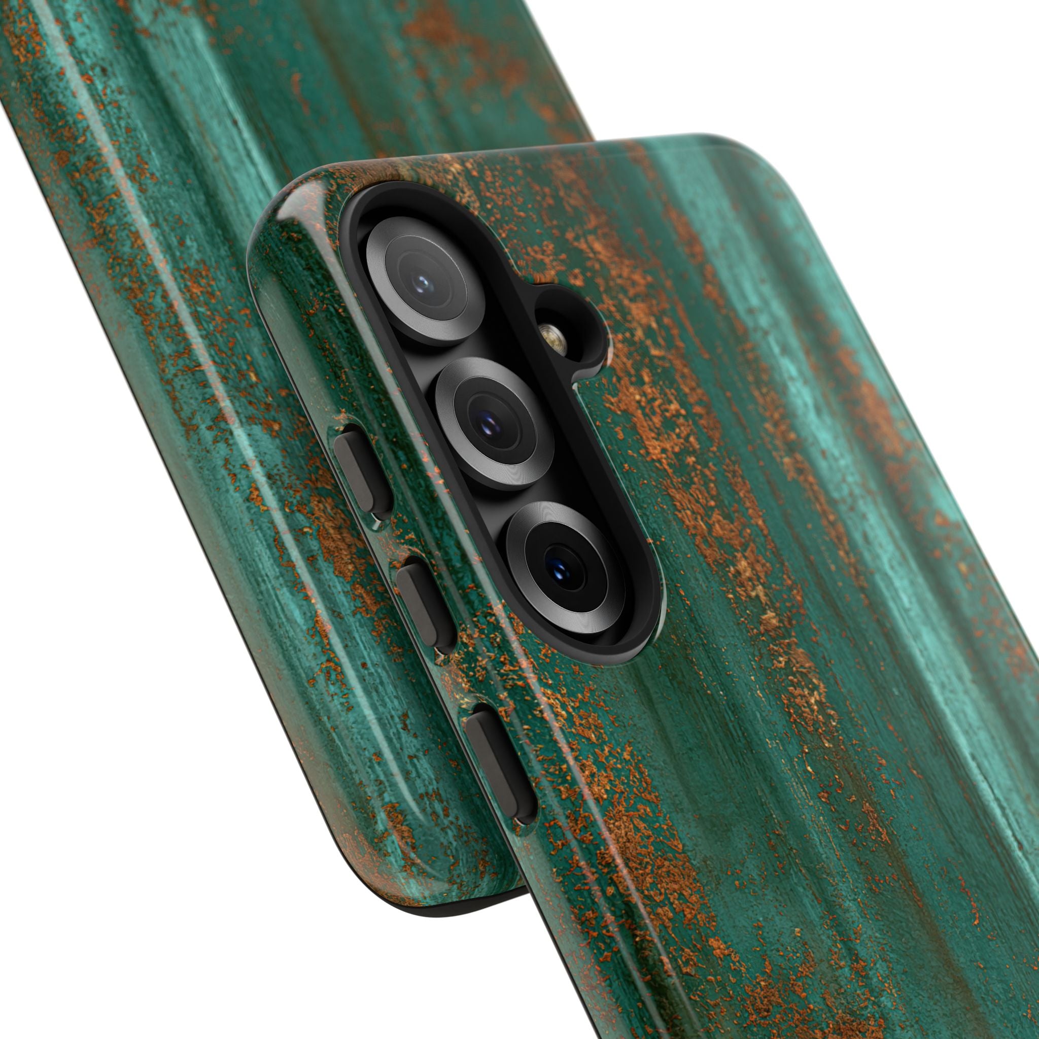 Teal Tough Phone Case for Samsung - Verdigris Copper Siding
