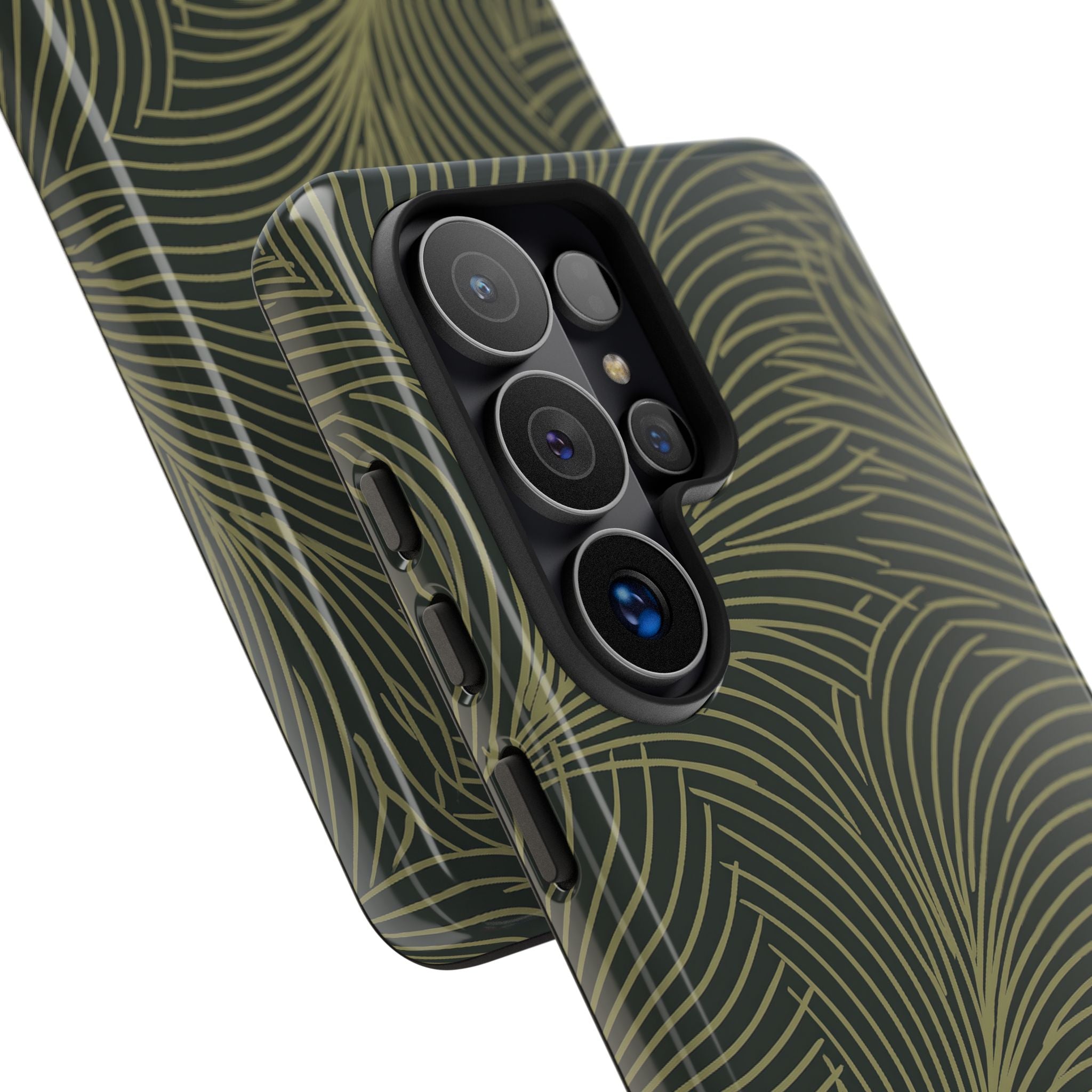 Green Tough Phone Case for Samsung - Dark Olive Plume