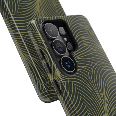 Green Tough Phone Case for Samsung - Dark Olive Plume