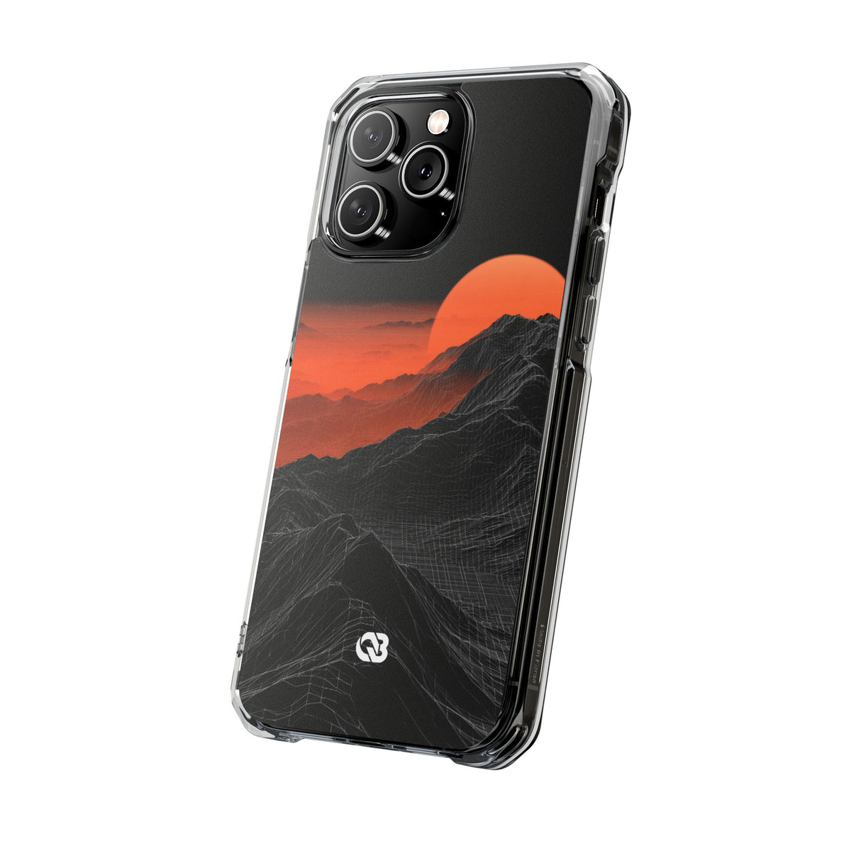Solar Ridge Mesh · Clear Impact Magnetic Phone Case for iPhone · Black