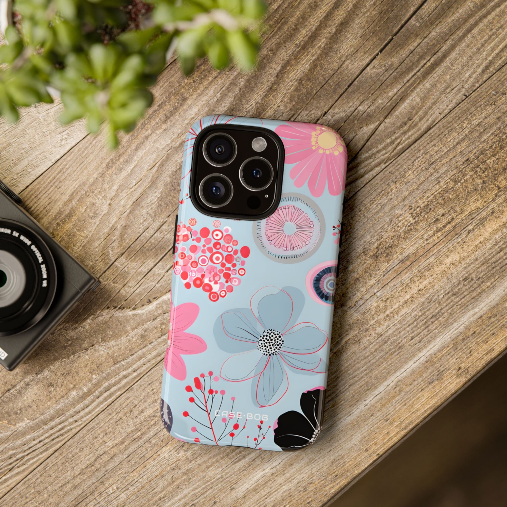 Floral Radiance Blau iPhone 16 Pro Case - Tough