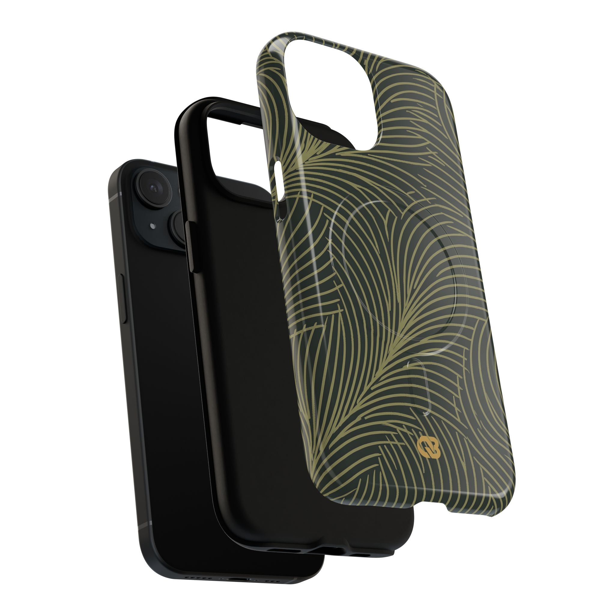 Green Tough 2.0 Magsafe Phone Case for iPhone - Dark Olive Plume