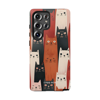 Elongated Cats Zwart Samsung S25 Ultra Case - Tough